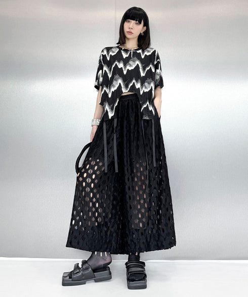 Cut-out Wide Pants